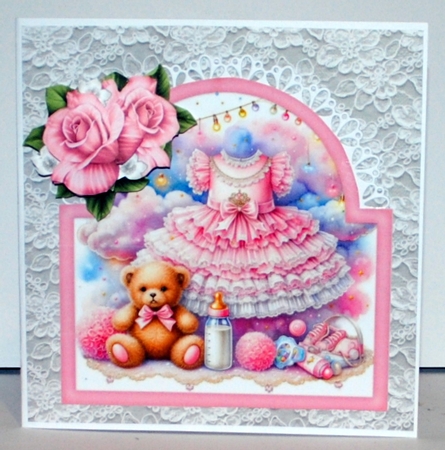 Shaped card Topper Cute Baby Girl Mini Kit by Kristina Norbat