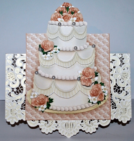 Wedding Cake Over the Edge Card and Decoupage by Kristina Norbat