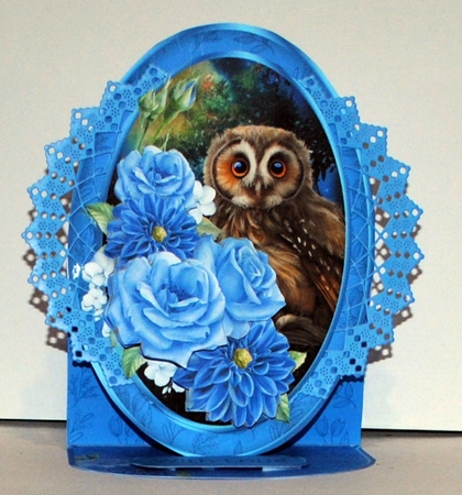 Owl in the Moonlight - Oval Easel Card Mini Kit by Kristina Norbat