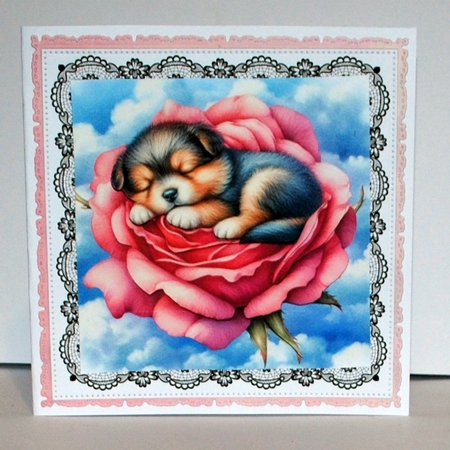 Sleepy Rose Puppy by Kristina Norbat