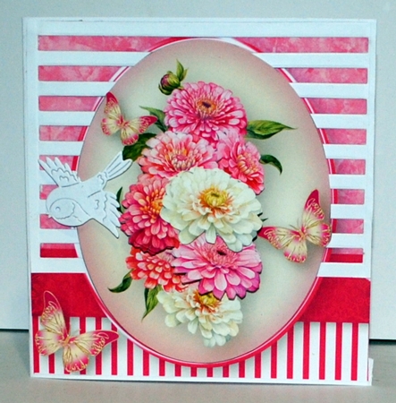 Zinnias - Decoupage Card Mini Kit by Kristina Norbat