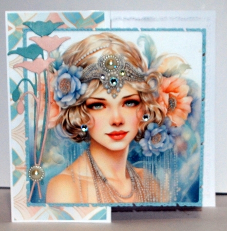 Art Deco Beauty - Blue and Peach Mix 2 by Kristina Norbat