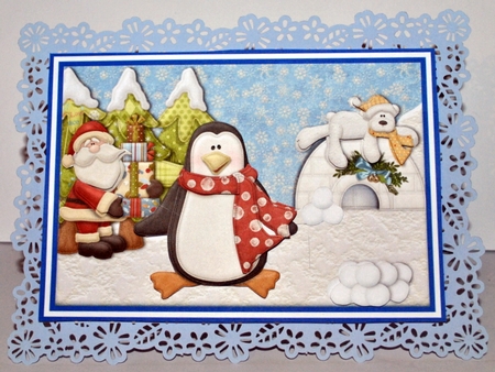 Animated Moveable Christmas Decoupage Cold Feet by Kristina Norbat