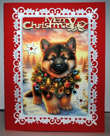 Twinkle Lights Christmas Pups 12 by Kristina Norbat