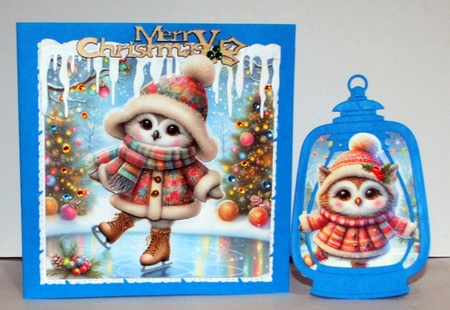 Christmas Skating Owl  by Kristina Norbat