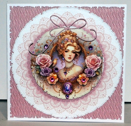 Lace Textured Border Mats-Candy Floss by Kristina Norbat