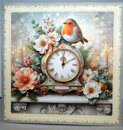 Christmas Robin Clock  by Kristina Norbat