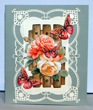 Trellis  English Roses  & Butterflies Mini Kit by Kristina Norbat