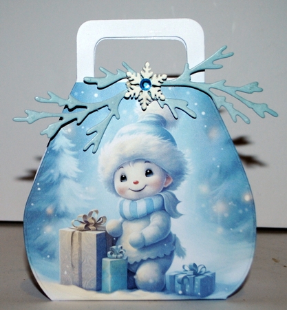 Cute Christmas Snowman with Gifts in Blue - Mix 1 by Kristina Norbat