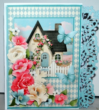 Sweet Cottage - 2 Way Decoupage Card Mini Kit by Kristina Norbat