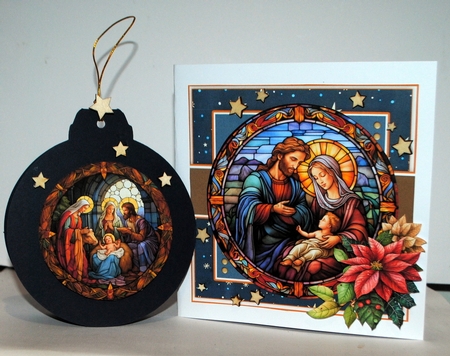 Christmas Stained Glass Card & Toppers Set by Kristina Norbat