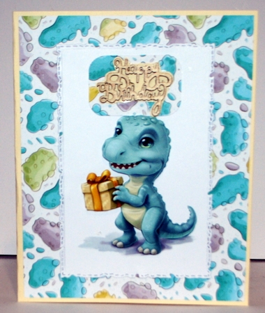 Dinosaur Delight in Blue - Mix 1 by Kristina Norbat