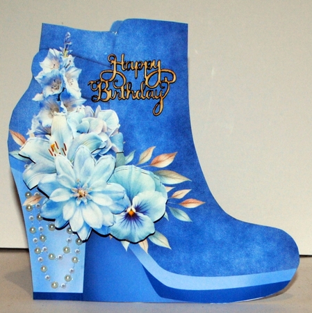 Blue Suede - Boot Shaped Card Mini Kit by Kristina Norbat