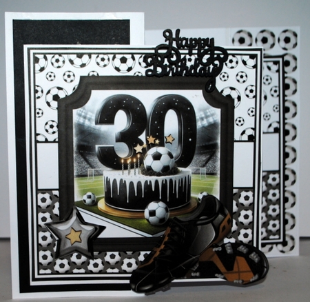 BIRTHDAY AGES 30, 40, 50 BLACK & WHITE FOOTBALL by Kristina Norbat