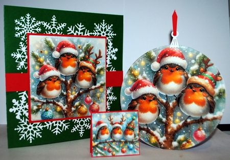 Festive Robin Branch  by Kristina Norbat