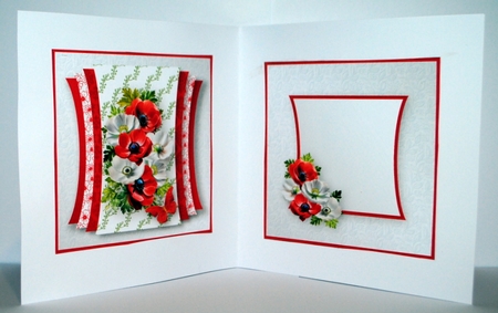 Red and White Anemones - Curved Layers Card Mini Kit by Kristina Norbat
