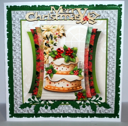 Christmas Cake - Curved Layers Card Mini Kit by Kristina Norbat