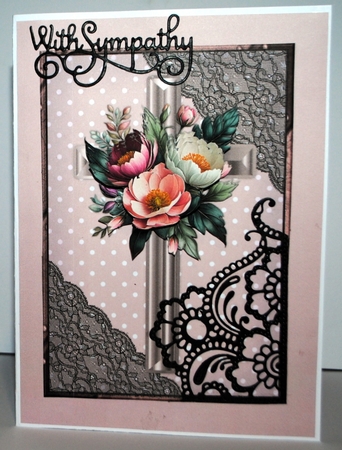 A5 Sympathy  Cross & Flowers by Kristina Norbat
