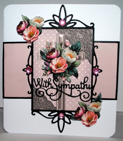 A5 Sympathy  Cross & Flowers by Kristina Norbat