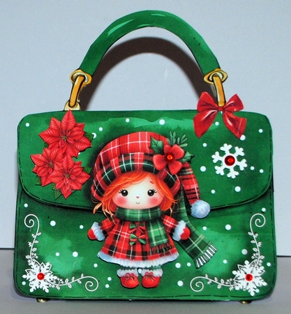 Christmas Girly Handbag Tent Card Kit by Kristina Norbat