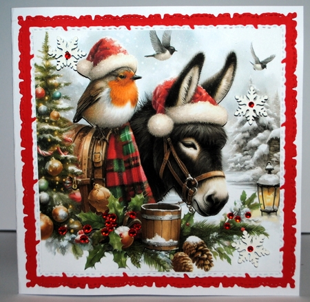 Christmas Robin And Donkey by Kristina Norbat