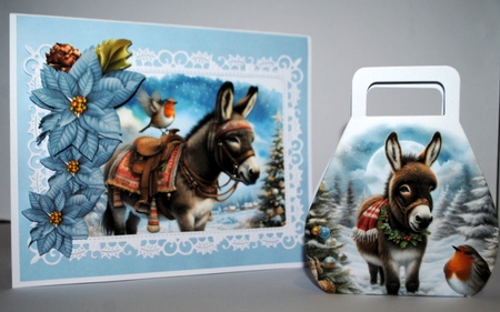 Christmas Robin And Donkey by Kristina Norbat