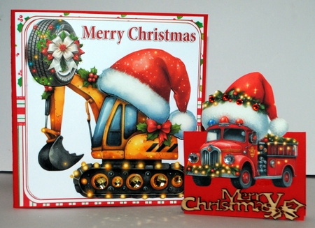7x7 Christmas Trucks choice of four mini kit by Kristina Norbat