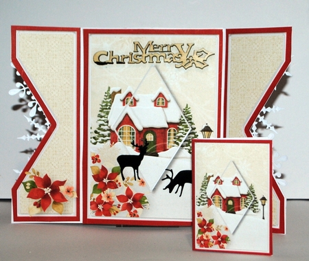 Christmas Cottage - Diamond Gatefold Card Mini Kit by Kristina Norbat