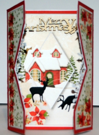 Christmas Cottage - Diamond Gatefold Card Mini Kit by Kristina Norbat