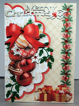 Baubles and  Bows - 5 x 7 Decoupage Card Mini Kit by Kristina Norbat