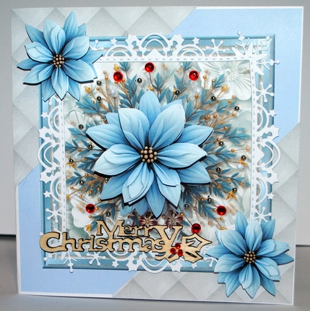 Beautiful Blue Poinsettia  mini Kit by Kristina Norbat