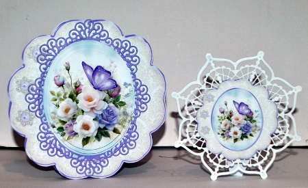 Lilac and White Posy - Fancy Shaped Card Mini Kit by Kristina Norbat