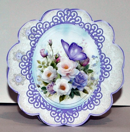 Lilac and White Posy - Fancy Shaped Card Mini Kit by Kristina Norbat