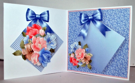 Blue and Pink Posy - Decoupage Card Mini Kit by Kristina Norbat