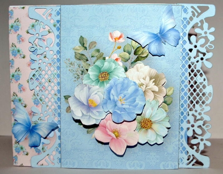 Pastel Posy - 7 x 5 Offset Front Card Mini Kit by Kristina Norbat
