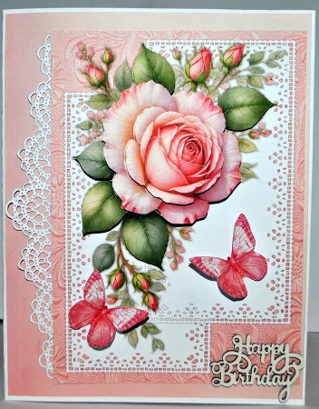 A5 Gorgeous Pink Roses Mini Kit by Kristina Norbat