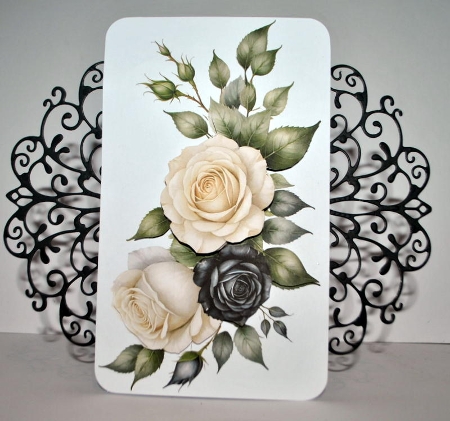 Black & White Roses Floral Corners & Borders by Kristina Norbat
