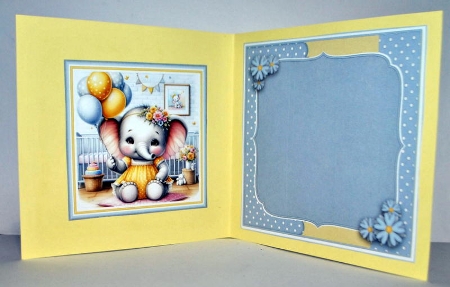 6x6 Baby Elephant Girl - Mini Decoupage Kit  by Kristina Norbat