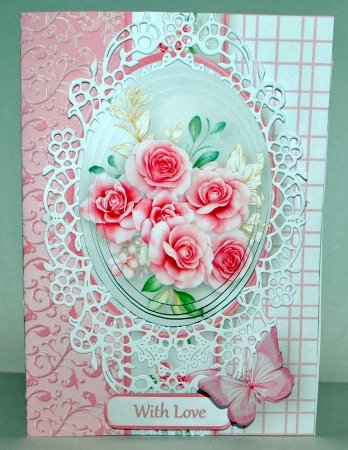 Pink Roses - 5 x 7 Pyramid Card Mini Kit by Kristina Norbat
