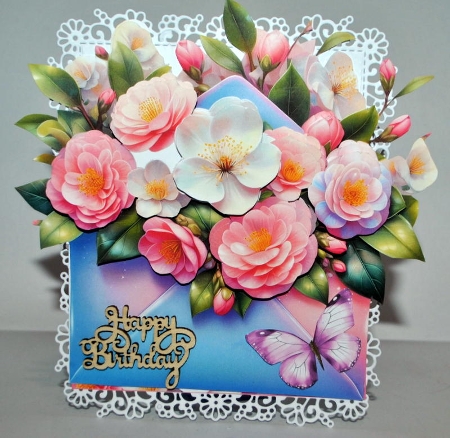 Envelope Filled with Flowers Easel Kit-6 by Kristina Norbat