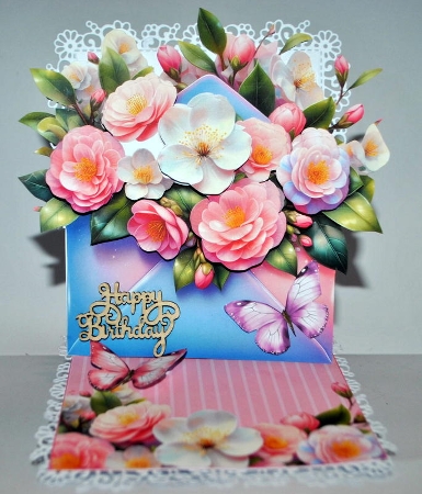 Envelope Filled with Flowers Easel Kit-6 by Kristina Norbat