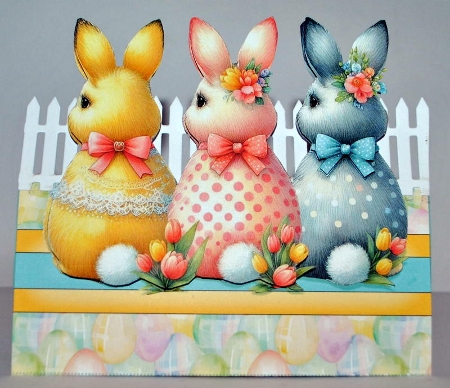 EASTER BUNNIES Tent Card Kit-4 by Kristina Norbat