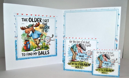 7x7 Funny golfers male & female choice of three mini kit by Kristina Norbat