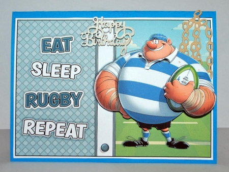 Eat. Sleep. Rugby. Repeat. A5 Mini Kit – A Birthday Card for the Rugby-Mad! by Kristina Norbat