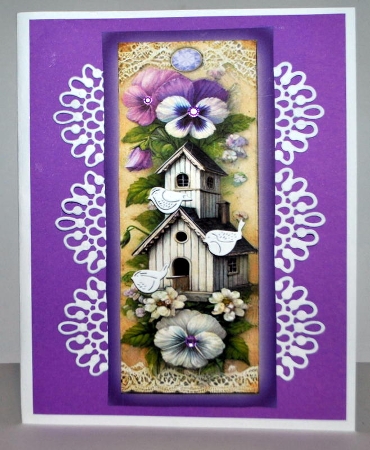 Pansies DL Toppers & Bookmarks x 9 by Kristina Norbat