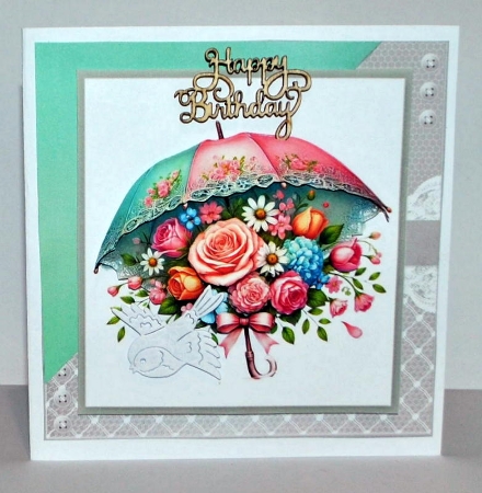 Umbrella, Flowers And Butterflies 3 by Kristina Norbat