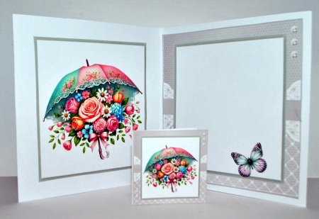 Umbrella, Flowers And Butterflies 3 by Kristina Norbat