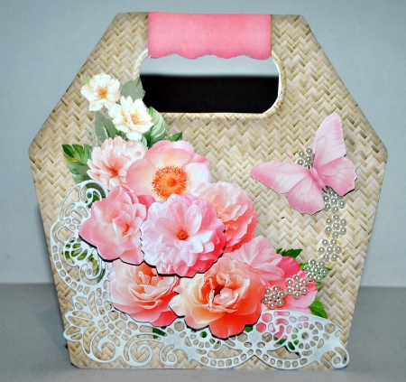 Pretty Pinks - Basket Tote Card Mini Kit by Kristina Norbat