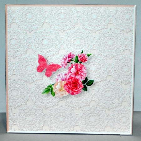 Pink and Cream Flowers - Scallop Gatefold Card Mini Kit by Kristina Norbat