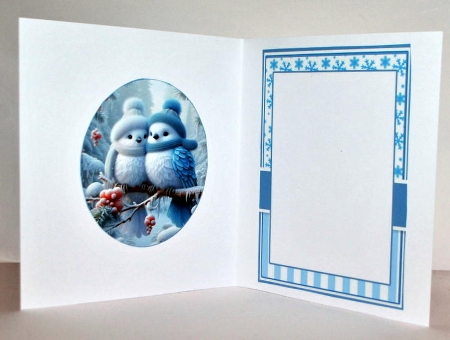 Pretty Blue Christmas Love Birds by Kristina Norbat